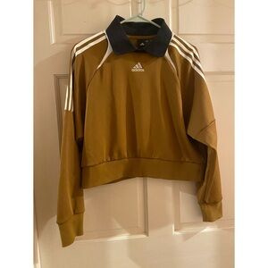 Adidas Tiro Cropped Sweatshirt with White Stripes